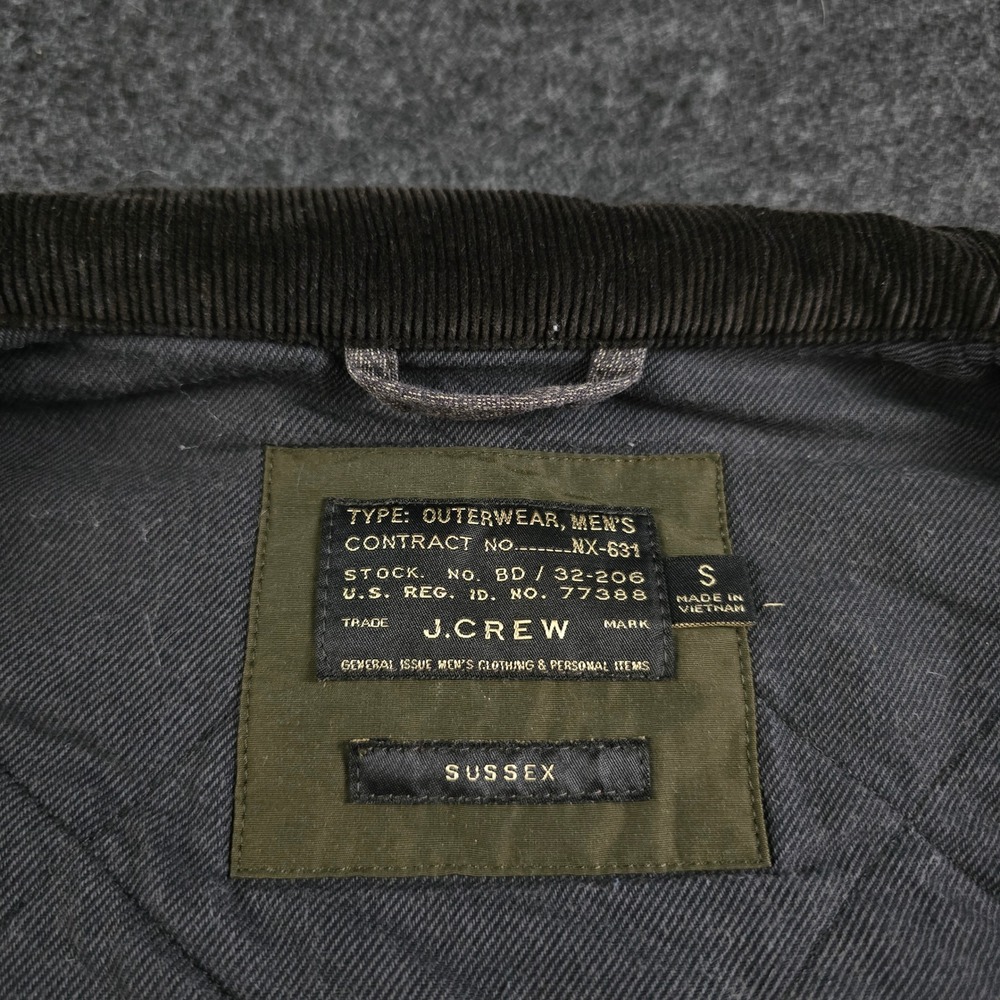 J Crew Sussex Jacket Green Quilted Puffer Military Surplus Coat Pockets Men's M - Picture 3 of 15